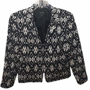 Jones Wear Stretch Tribal Print Suit Blazer Jacket